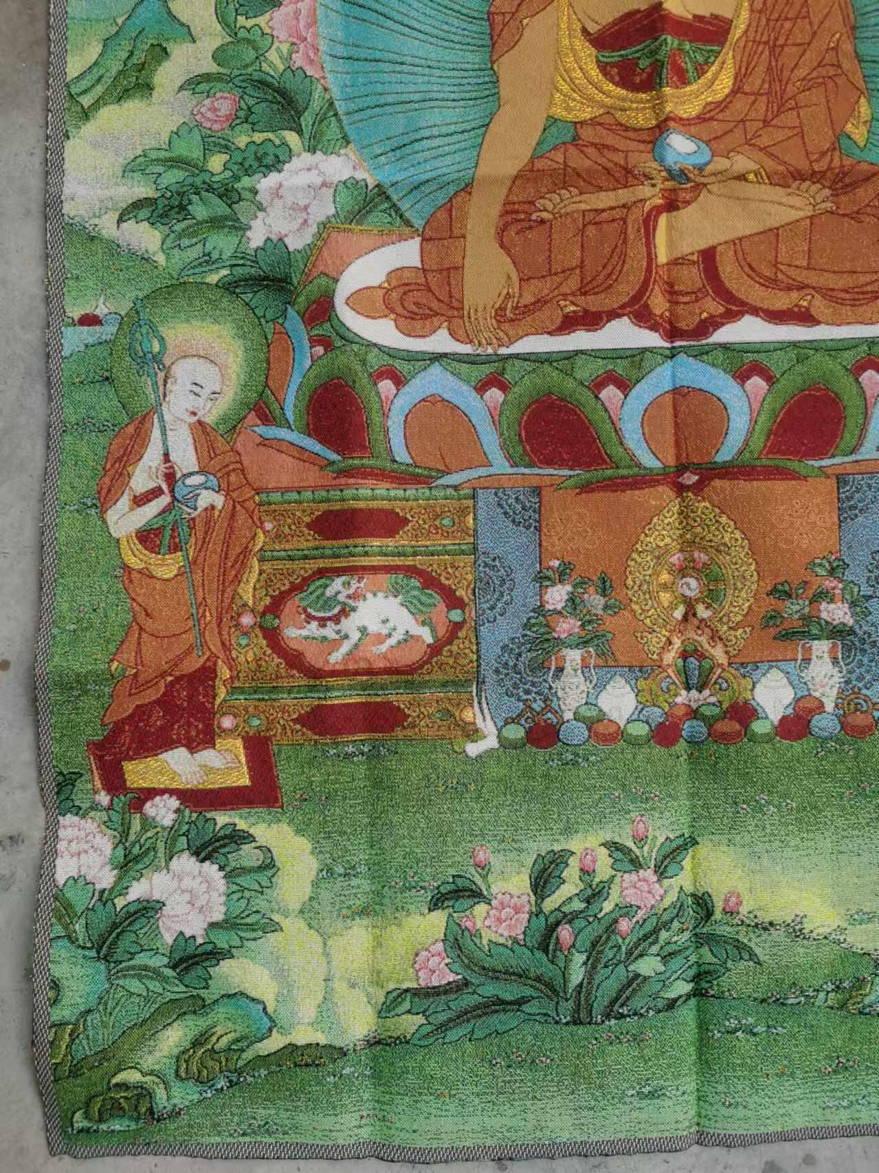 絵画　チベット宗教 35インチの祝福仏タンカ、チベット仏教の経典タンカ絵画、ネパールの