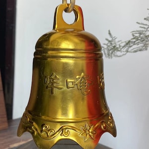 Nepal Bell Brass  Cast,Ideal for Chakra Healing,Balancing Meditation Yoga Rituals included Dorje, Tibet Taoism Bell Blessing temple decor 89