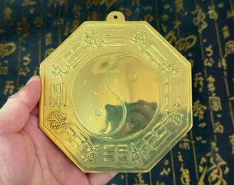Tibet Temple Brass Yinyang Bagua Fengshui Symbol Mirror Exorcism Statue Copper YING-YANG Symbol  Evil Blocker buddha decor meditation G022 6
