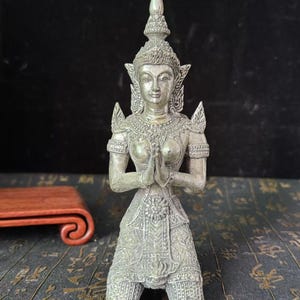 Exquisite Buddha Statue Figure, Thailand buddha, Bronze  Thai Buddha Meditation Decor, Life Protection Talisman Giving Blessing Zen  Temple