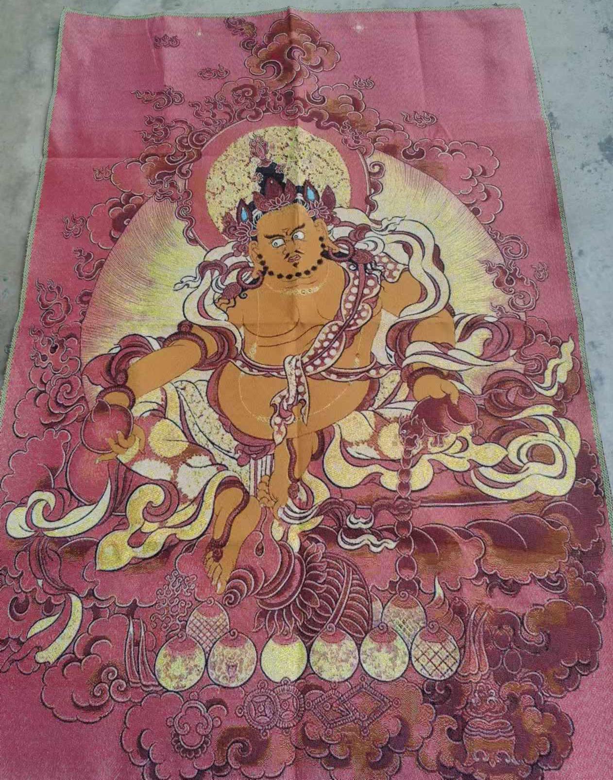 絶妙なチベット仏教布シルクタンカ絵画、タンカ手描きネパール仏曼荼羅