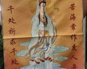 35inch Quan yin Thangka, Tibetan Kuan yin Thangka Painting, Vintage Bodhisattva Tara Thangka, Nepal Drawing Art, Wall hanging Buddist decor.