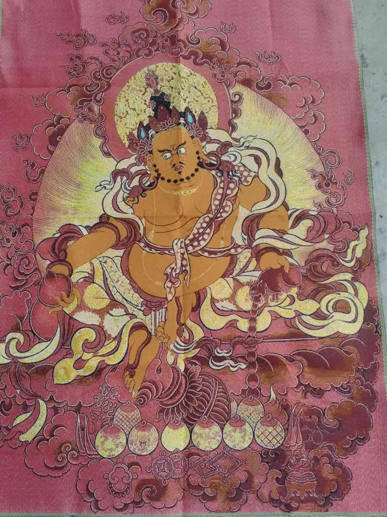 絶妙なチベット仏教布シルクタンカ絵画、タンカ手描きネパール仏曼荼羅