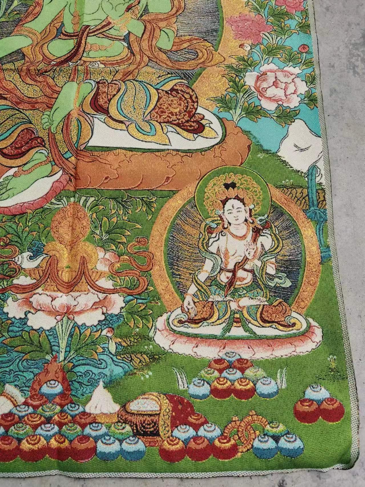 35インチ 仏陀タンカ、チベット仏教の経典タンカ絵画、ネパールの絵画