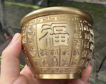 Good Lucky Bowl Copper Figurine Wealth Fish Bowl Decorations Treasure Basin Decoration Metal ,ornaments buddhism craft gifts home decor G213