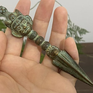 Copper Phurba Mascot Buddhism Vajra Phurba amulet,Tibetan Buddhist Religious Supplies,Feng shui Dharma Ritual blessing meditation yoga .G050