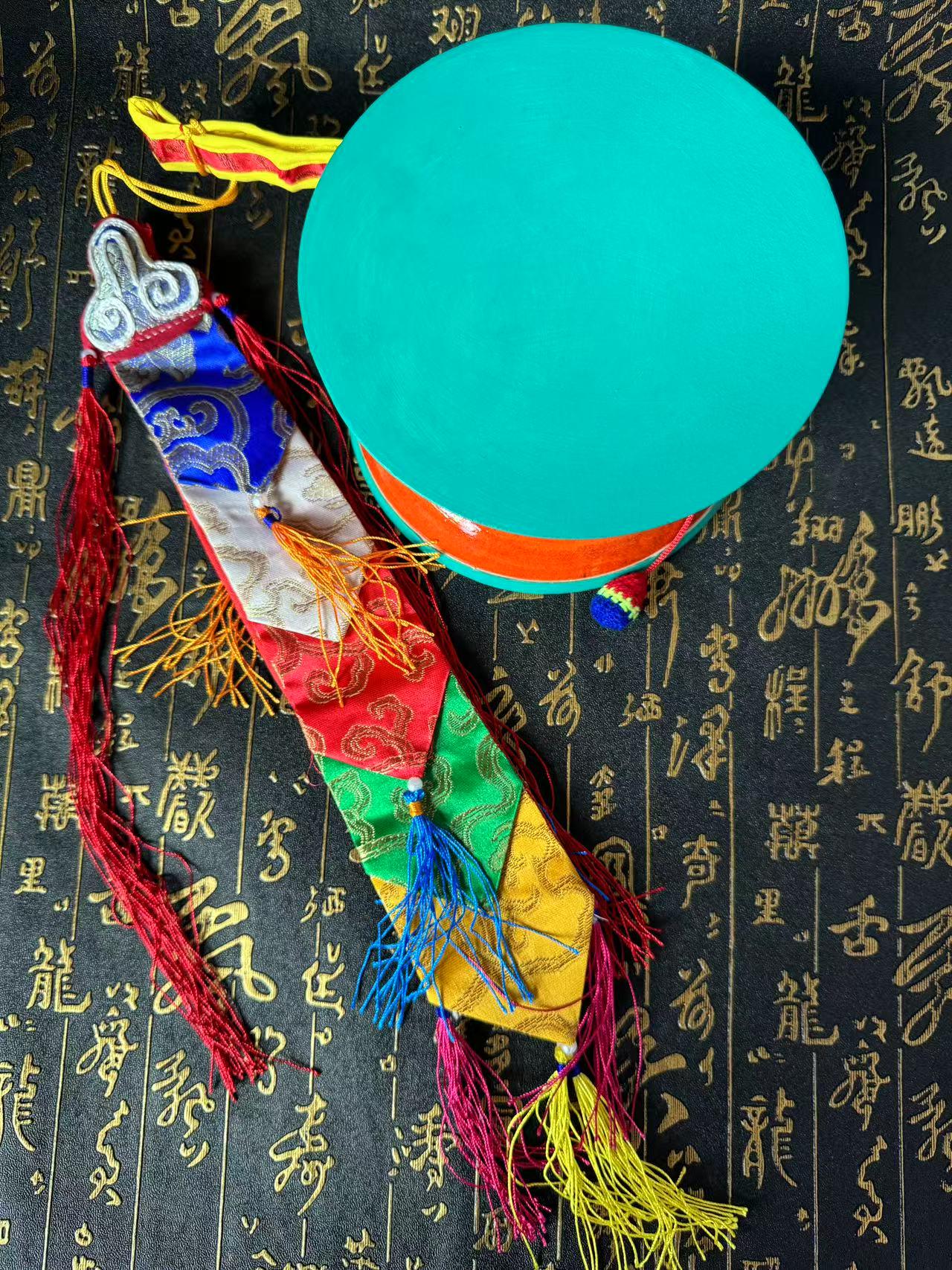 Tibetan Wooden Drum Nepal Buddhism Tambourine Sheepskin Drum Tantra ...
