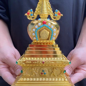 Nepal Handcrafted Buddha Stupa,Buddhist  Tibetan Buddhist Chorten Genuine Nepalese Craft Religious Artifacts Tower Feng shui decor gift G072