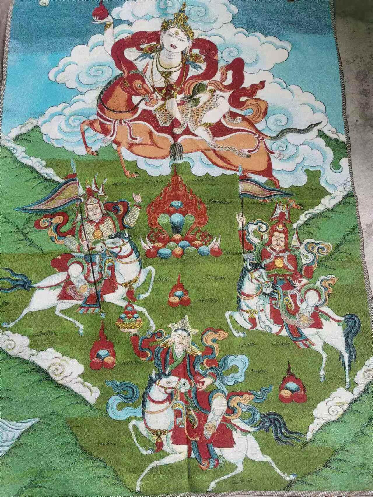 35インチ タンカ装飾、チベット仏教経典タンカ絵画、ネパール絵画