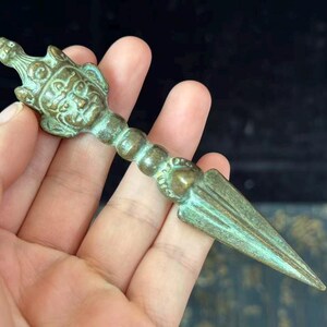 Mascote Phurba de Cobre, Amuleto Vajra Phurba Budista, Artigos Religiosos Budistas Tibetanos, Feng Shui, Dharma, Ritual de Bênção, Meditação e Yoga