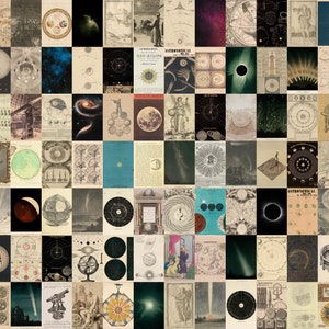 Vintage Astronomie Collage Kit, Kosmische & Himmlische Collage Druck, Ästhetische Astrologie Collage, Kosmos Wanddekoration, 84 STÜCKE DIGITALER DOWNLOAD