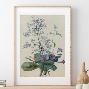 Pierre-Joseph Redouté Un mazzo di fiori con insetti stampa artistica di decorazione floreale botanica su carta opaca di alta qualità