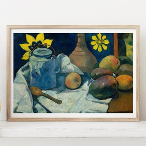 Poster di Paul Gauguin Natura morta con teiera, dipinto postimpressionista