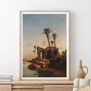 Poster del paesaggio egiziano, poster di decorazione di viaggio, stampa artistica su carta di qualità museale