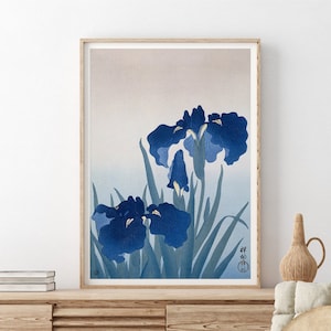 Ohara Koson Poster Irises Ukiyo-e japanischer Holzschnitt