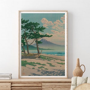 Pine Beach at Miho by Hasui Kawase museales Plakat auf japanischem Papier ukiyo-e