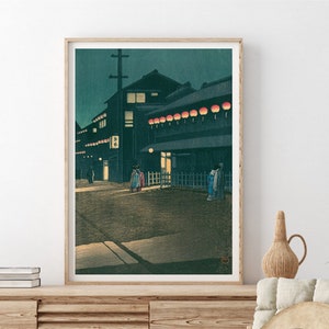 Abend bei Soemoncho Japanisches Kunstplakat von Kawase Hasui Ukiyo-e Holzschnitt