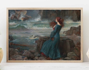 Miranda The Tempest Pre-Raphaelite art poster by John William Waterhouse