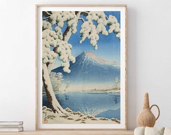 uitzicht op de berg Fuji poster Kawase Hasui Japan ukiyo-e houtsnede