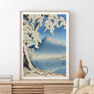 Blick auf den Berg Fuji Poster Kawase Hasui Japan Ukiyo-e Holzschnitt