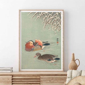 Mandarin Ducks Poster Ohara Koson HD-Poster gedruckt auf hochwertigem mattem Papier