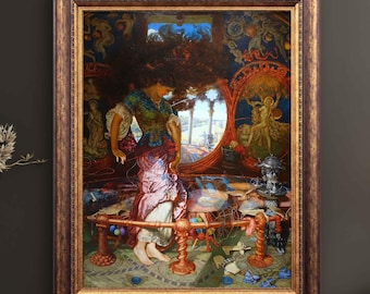 The Lady of Shalott Poster – William Holman Hunt Pre-Raphaelite Print – Victorian Fine Art Wall Decor