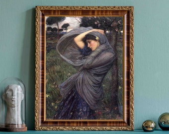 Boreas Pre-Raphaelite art poster by John William Waterhouse