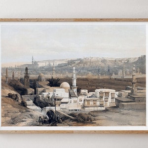 Póster Egipto El Cairo, impresión en papel de museo de un dibujo en color