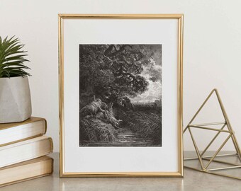 The Oak and the Reed – Gustave Doré Print | La Fontaine’s Fables