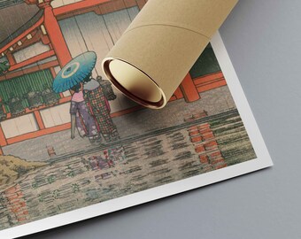 川瀬巴水版画：奈良・春日大社 - 日本の木版画 - Etsy 日本