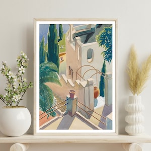 Póster de viaje Desde nuestro balcón de Glenn Moore Shaw Impresión artística en acuarela 24 x 36 pulgadas 50 x 70 cm 60 x 90 cm A1 A2 A3 A4