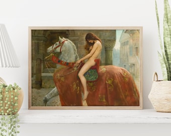 Póster artístico prerrafaelita de Lady Godiva de John Collier