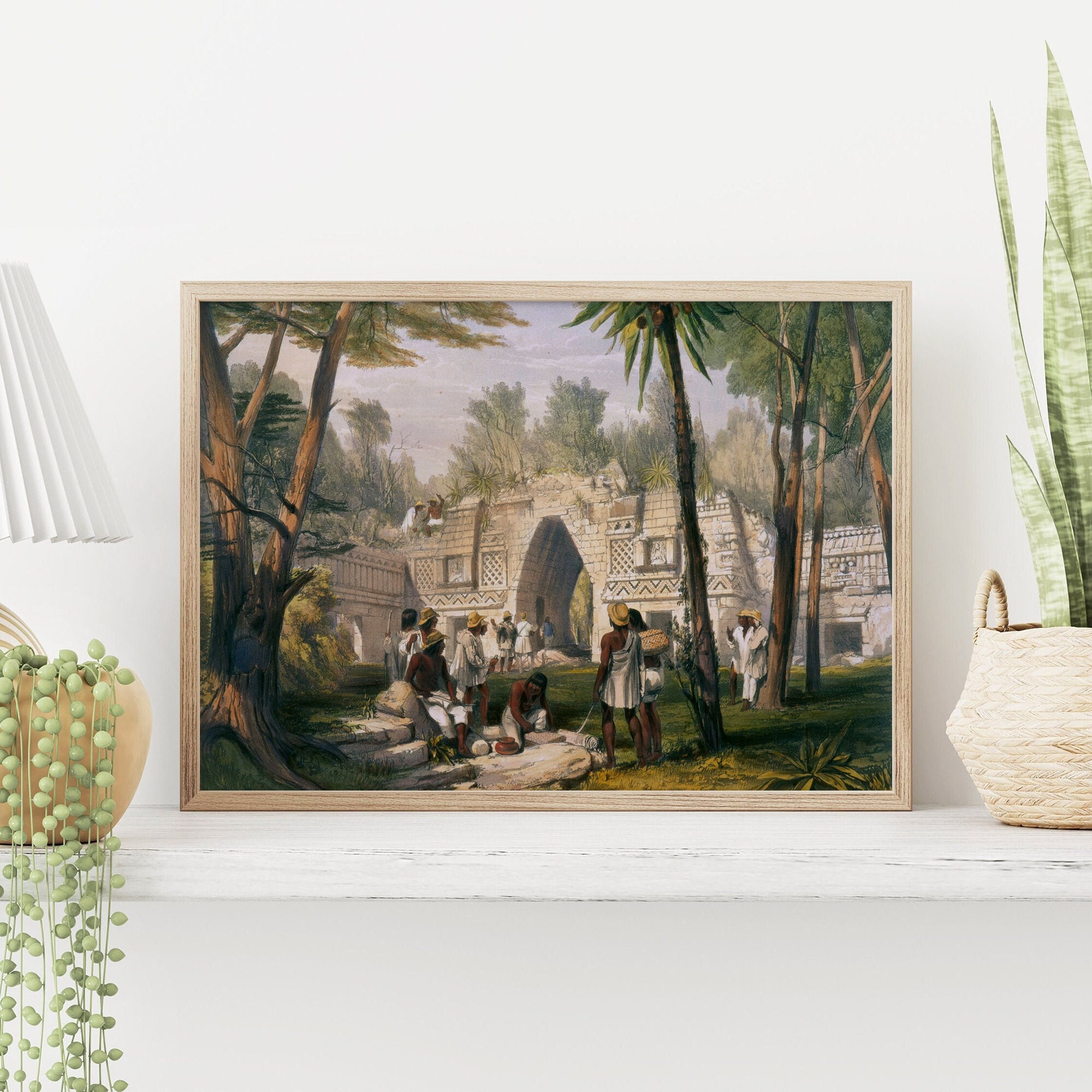 Poster Maya Temple Tulum Labnah Portal Print on Museum Paper of a Color ...