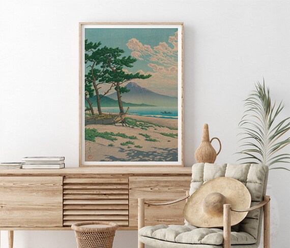 Hasui Kawase Print: Pine Beach at Miho, Japanese Ukiyo-e Poster