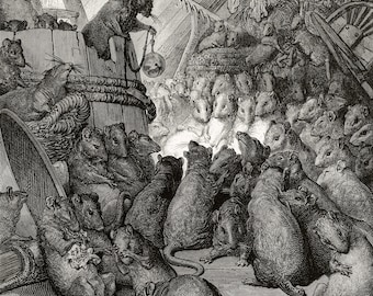 The Council Held by the Rats – Vintage Art Print by Gustave Doré