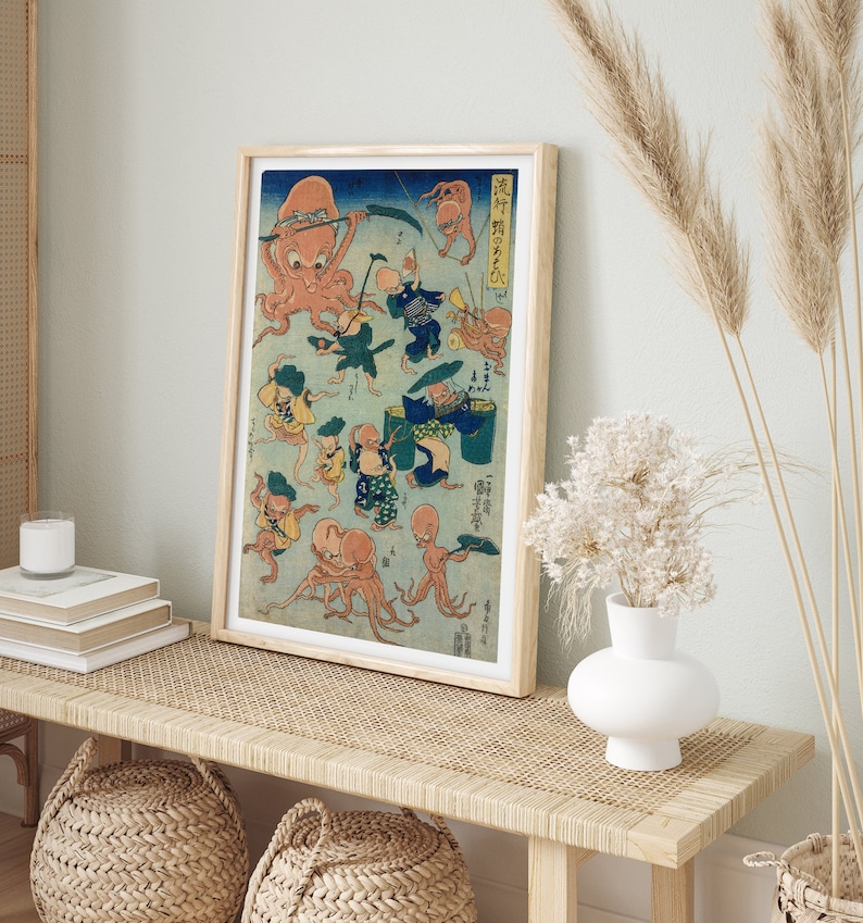 Utagawa Kuniyoshi Art Poster Octopus Games Ukiyo-e Woodblock Print - Etsy