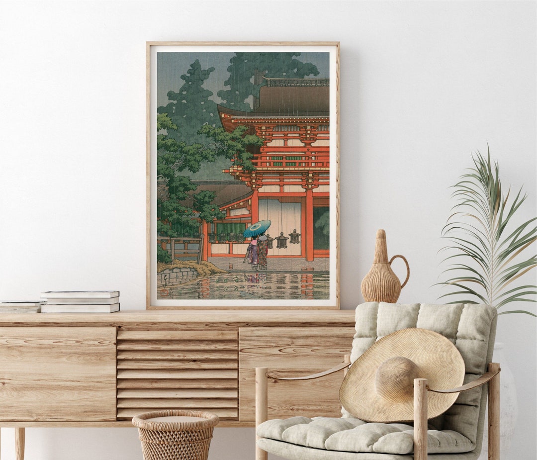 川瀬巴水版画：奈良・春日大社 - 日本の木版画 - Etsy 日本
