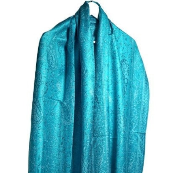 Pashmina bleu Châle, écharpe, foulard, cravate, foulard, voile et écharpe, écharpes, écharpes