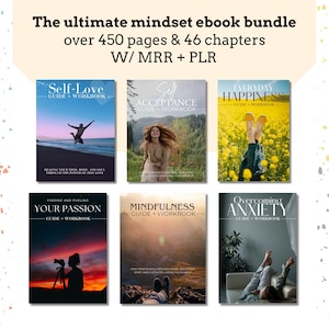 The Mindset Bundle: 6 Growth Guides & Workbooks w/Master Resell Rights MRR and Private Label Rights (PLR) for Coaches, Therapists, Marketers