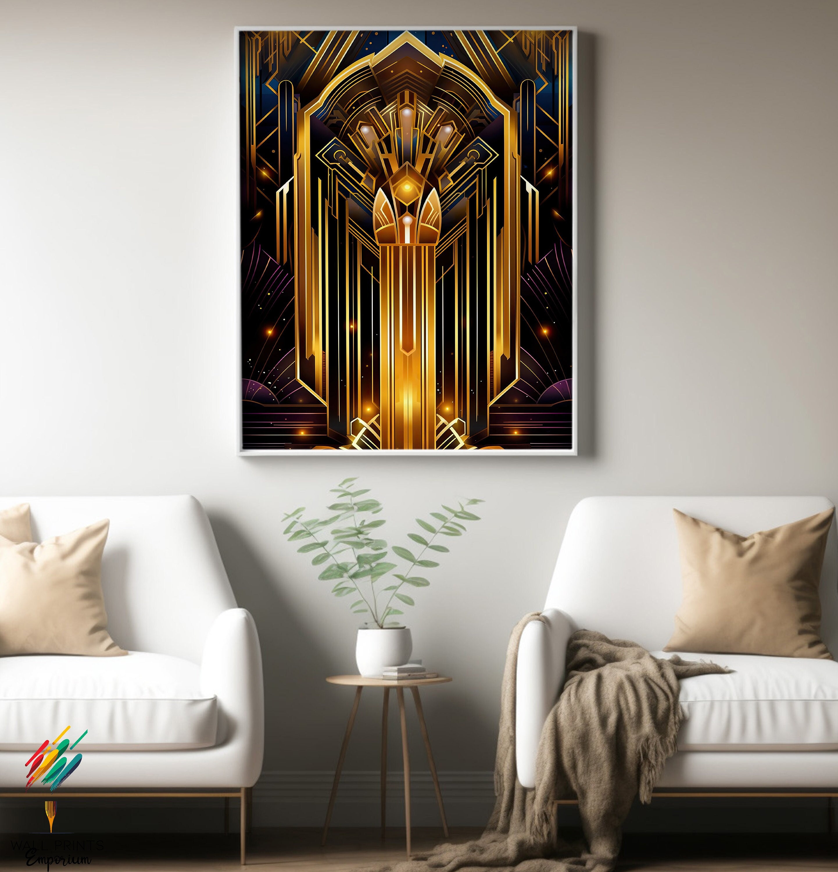 Black Gold Art Deco Print Living Room Art Vintage Art Deco Etsy
