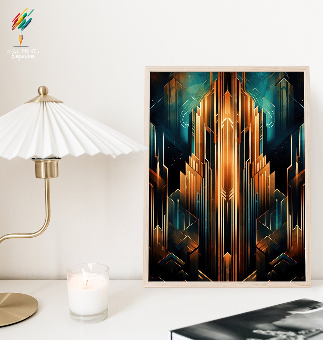 Print at Home, Vintage Art Deco Prints, Black and Gold Art Deco Prints