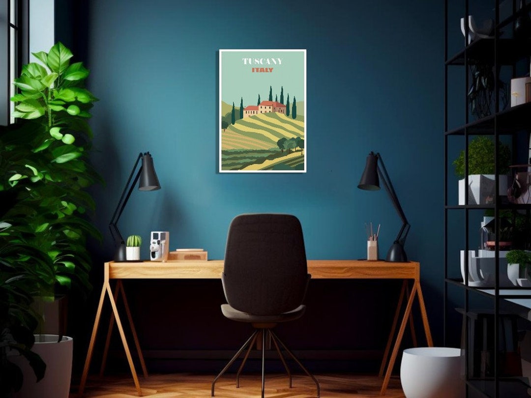 Vintage Italian Wall Art Print, Tuscany Wall Decor, Retro Travel