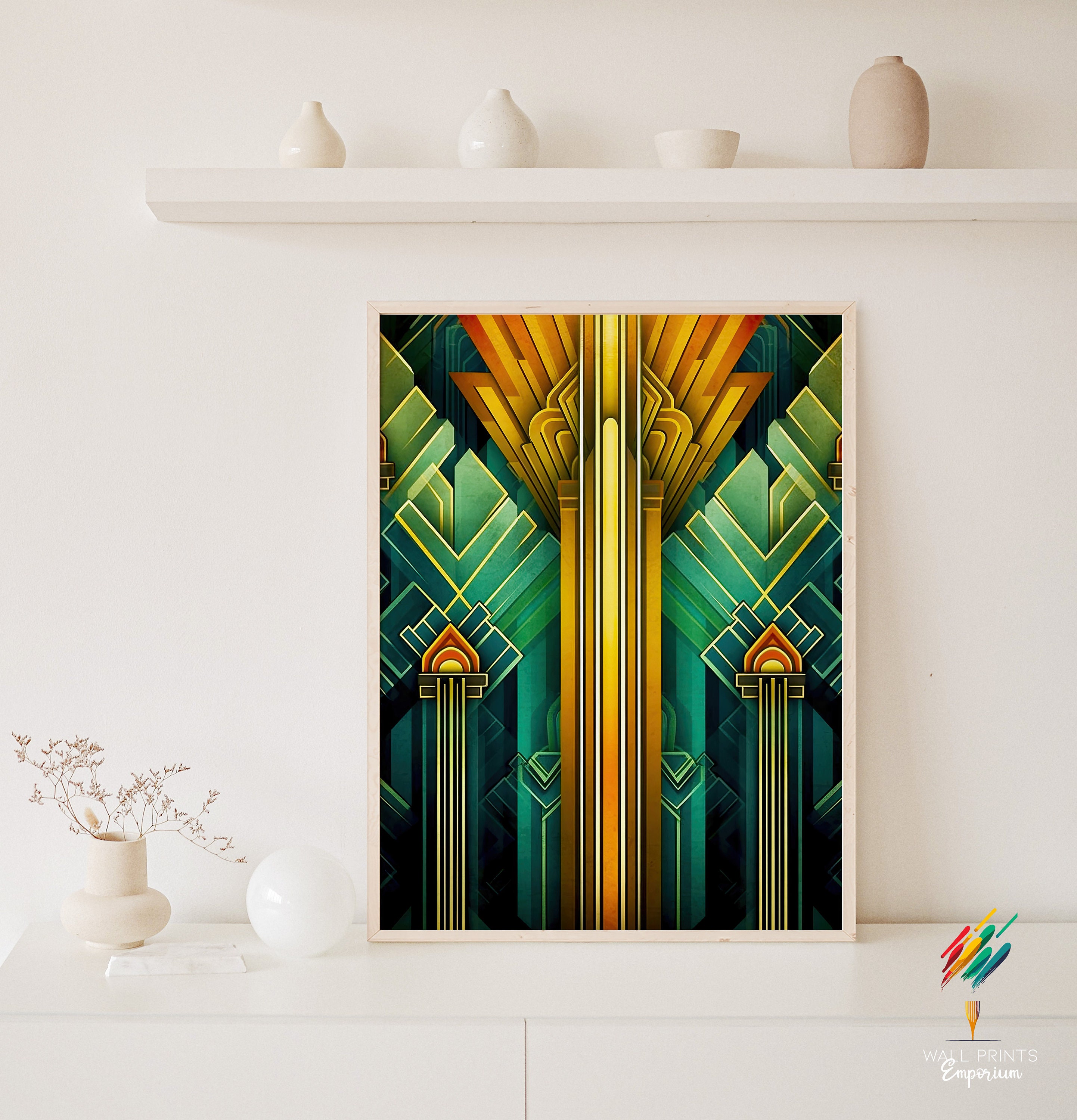 Wall and Office A2 Etsy Poster, A1 A5 A3 A4 Deco - Print, Unframed Deco Art Green Deco US Sizes New Gold Art, Art Vintage Prints, Art