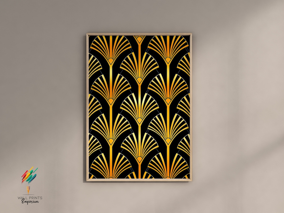 Black Gold Art Deco Print Vintage 1920 Home Decor Wall Art - Etsy