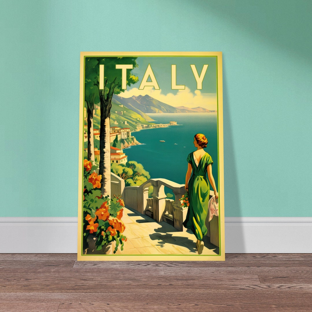 Print at Home, Vintage Italian Wall Art, Italy Amalfi Sea Art, Art