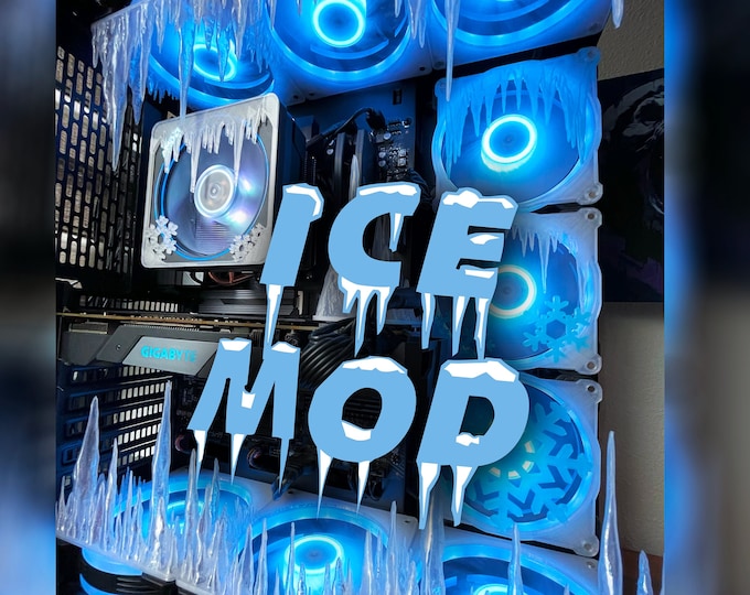 Featured listing image: Custom Ice Mod RGB 3D Fan Frame Covers for Gaming Computer PC Grill Game Magnet Accessories