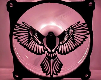 Hawk Fan Cover 120mm RGB Fan Grill - Custom 3D Printed Gaming PC Fan Shroud Build Mod Accessory with screws or Magnets #19