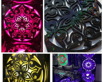 Flower Pattern Fan Grill/Cover 120mm Custom 3D Printed Gaming PC Case Shroud Build Mod Accessory with Magnets #127