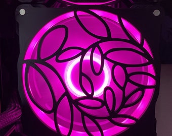 Mandala Flower Fan Cover: 120mm RGB PC Gaming Mod