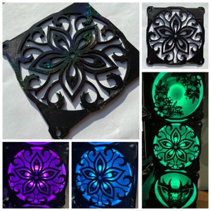 Parrilla/cubierta de ventilador con patrón de flores, carcasa de PC para juegos impresa en 3D personalizada de 120mm, accesorio Mod de construcción con imanes #131